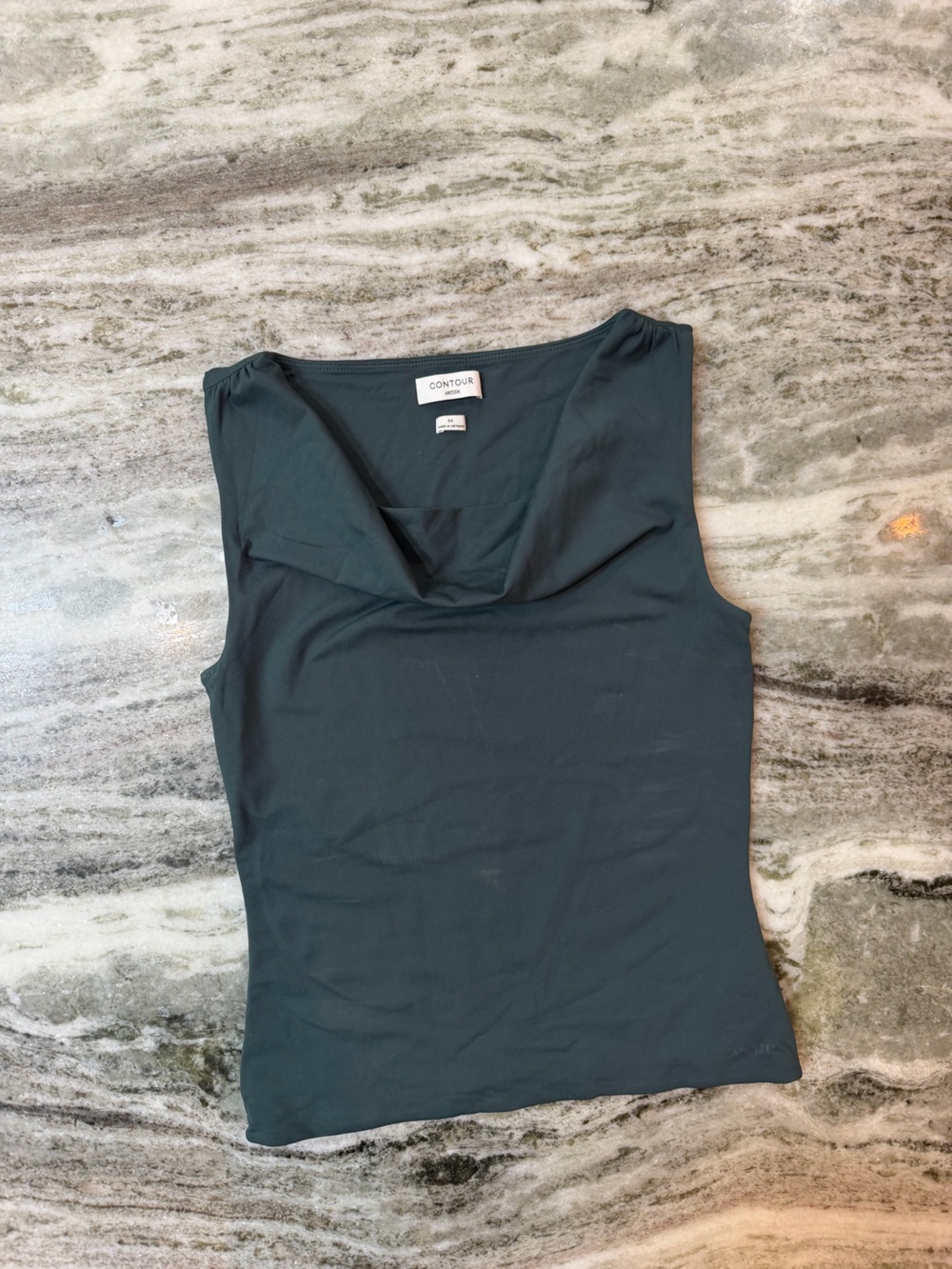 Aritzia Contour Sleeveless Cowl Tank Top - Dark Green